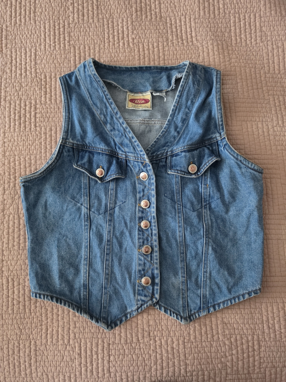 Vintage Denim Vest - Blue Women's Jean Vest
